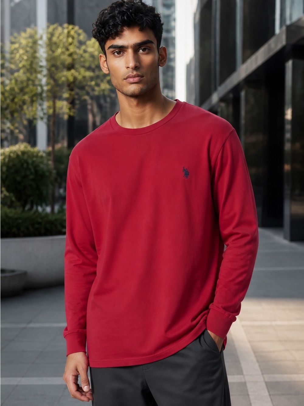 U.S. Polo ASSN- size XL Red Long Sleeve T-Shirt red